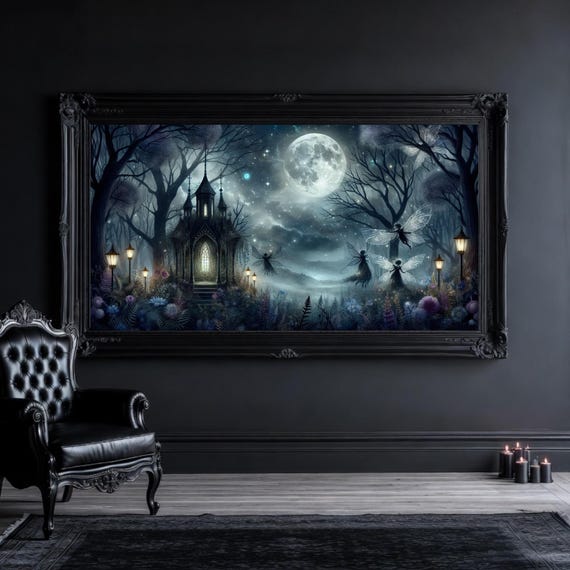 Mystical Fairy Forest Print: Gothic Summer Night (Digital Download)