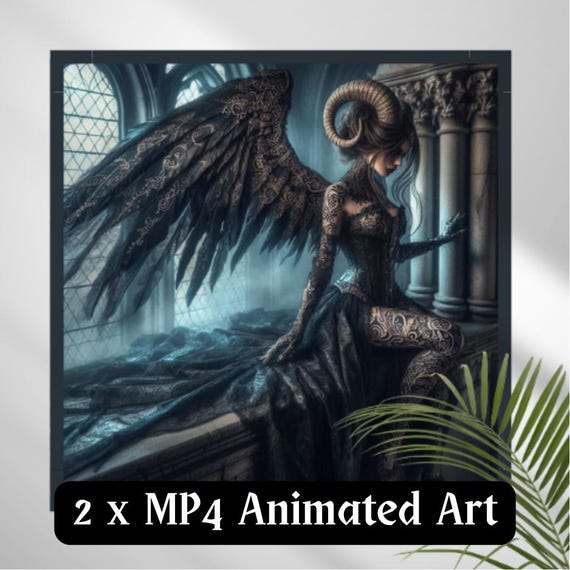 Mourning Archangel Animated Art Video Clip : Gothic Fantasy MP4 (Loop-Ready)