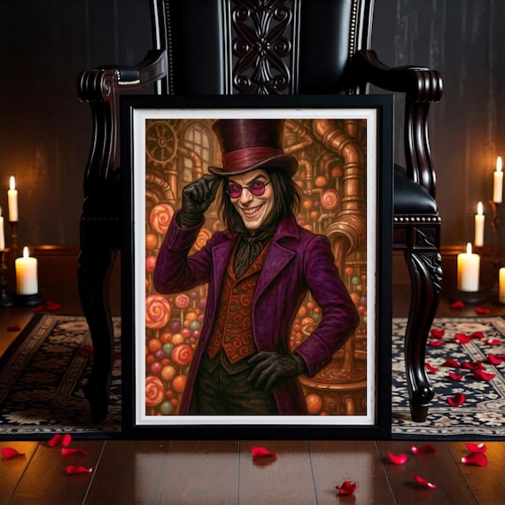 Willy Wonka Fantasy Print: Gothic Steampunk Candy Factory (Instant Download)