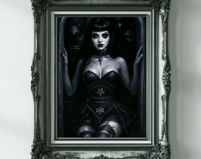 Silent Séance Artwork: Gothic Witchcraft, Dark Fantasy Ouija Art