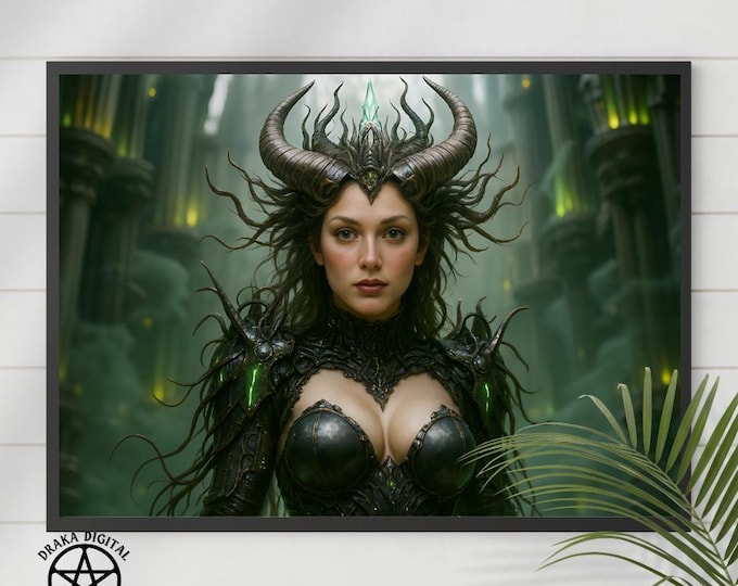 Digital Fantasy Art: Emerald Queen Empress - Gothic Wizard of Oz