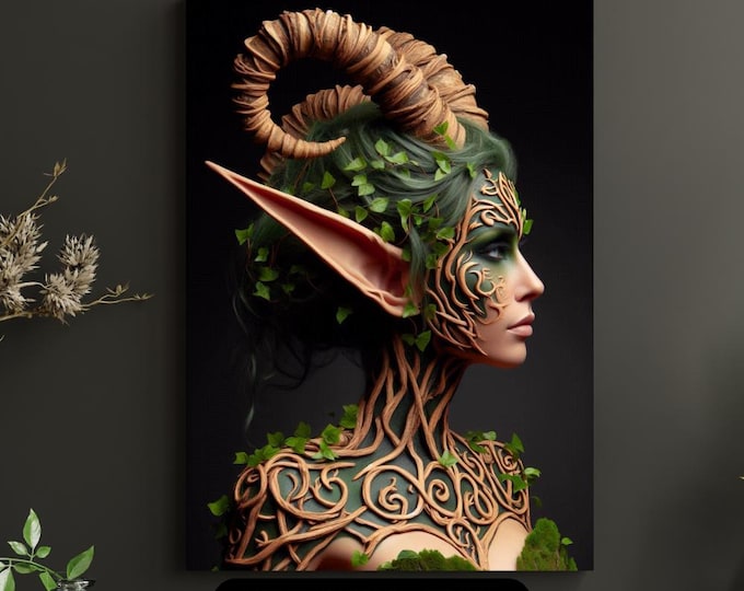 Forest Elf Digital Print: Mythic Nature Sprite - Instant Download