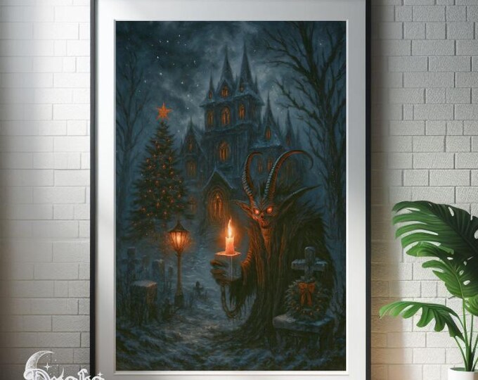 Krampusnacht Vigil Printable Artwork | Dark Gothic Folklore Christmas Art (Digital Download)