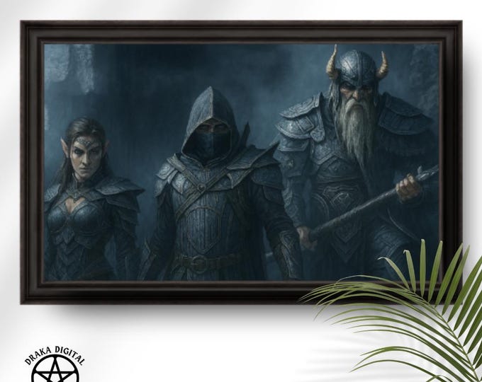 Printable Fantasy Art: Dark RPG Warriors - Elder Scrolls Style