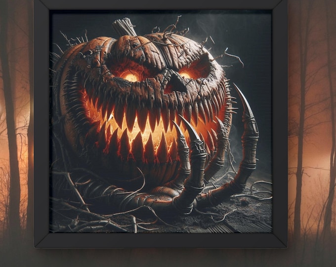 Gothic Cursed Pumpkin Wall Art Print: Halloween Decor (Digital Download)
