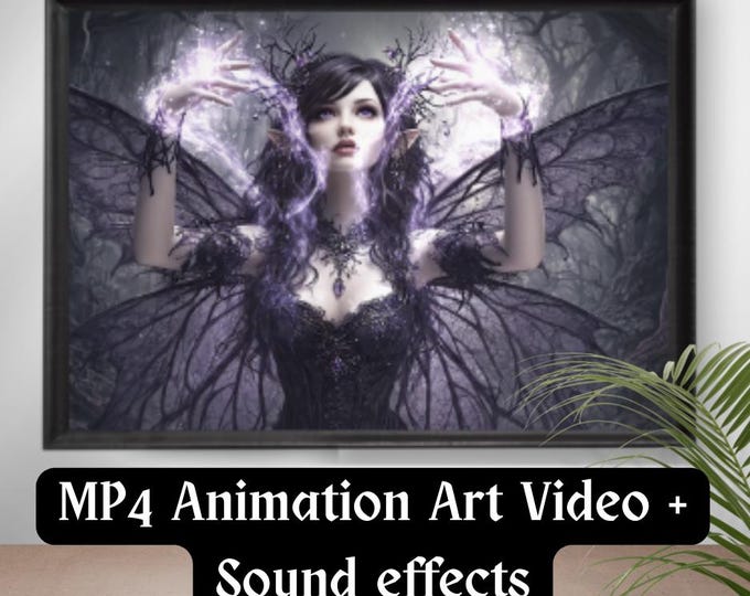 Fairy Magic Animation: Dark Gothic MP4 Clip (Loop-Ready Video)