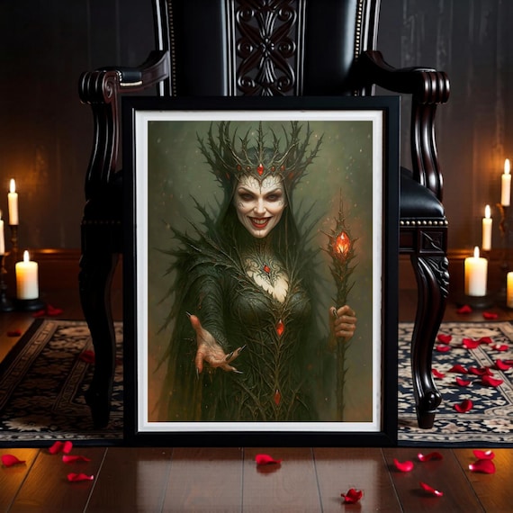 Gothic Witch Wall Art Printable - Dark Sorceress Print | Witch-core Decor (Instant Download)
