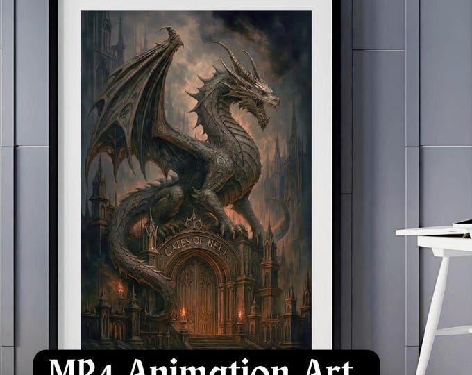 Animated Dragon Clip: Gothic Fantasy - Ember-Claw at Hells Gate