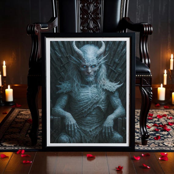 Frost Monarch King Art Print – The Silent Vale King – Gothic Winter Undead Fantasy - Digital Download