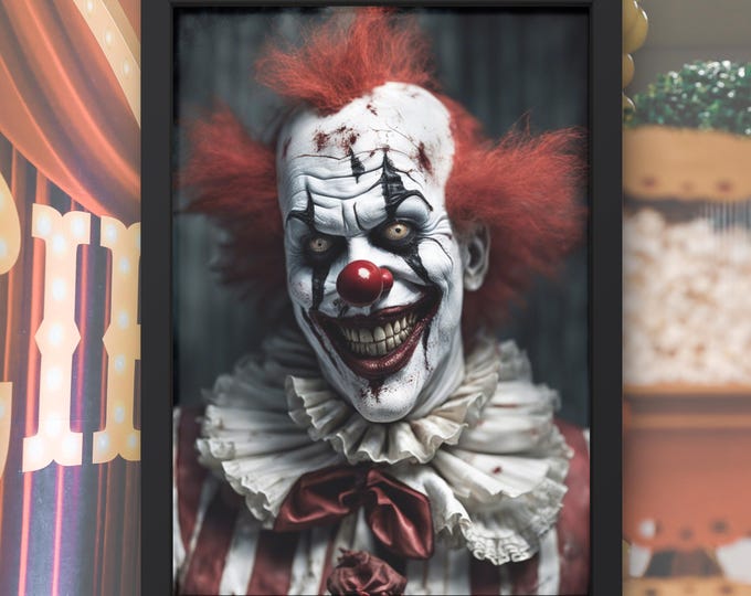 Horror Circus Clown Surreal Creepy Circus Jester Wall Art Print: Named 'Harlequintessence' (Digital Download)