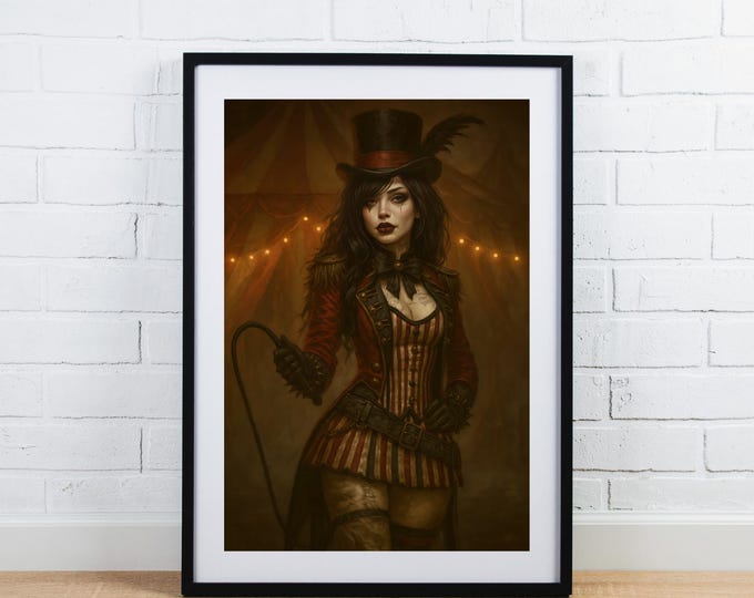 Victorian Circus Ringmaster Art: Gothic Steampunk Fantasy Print