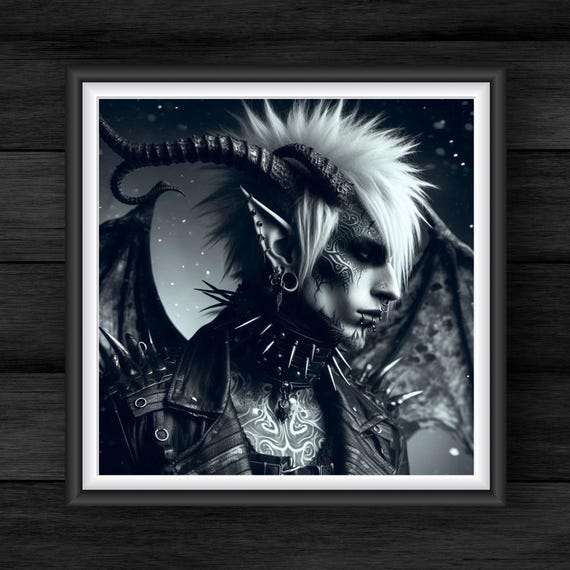 Gothic Winged Demon Art: Nyxthorn Virell Dark Fantasy Print