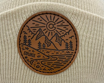 Colorado Mountain Scene Gorro de invierno para clima frío, gorro de piel con parche