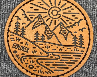 Gorro de invierno con escena de montaña Colorado, gorro de cuero para clima frío, gorro Colorado