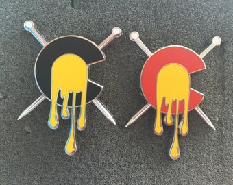 Black & Red Dab CIty Pins