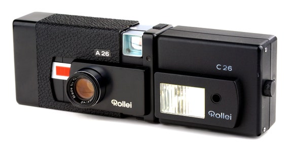 Rollei A26 Camera With Original Flash C26 126 Format Black Paint