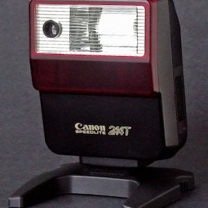 Canon 244T Speedlite Flash: Vintage SLR Camera Strobe w/ Case
