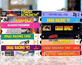 15 NHRA Drag Racing Videos VHS Tapes Main Event Diamond P IHRA Great Cosmetic Shape!