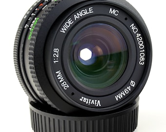 Pentax K 28mm f/2.8 WA Wide Angle Prime Lens K-Mount by Vivitar in Good Condition WoRKS WeLL NiCE!