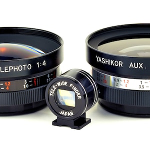 Yashica Electro 35 Lenses W Viewfinder Telephoto WA Wide