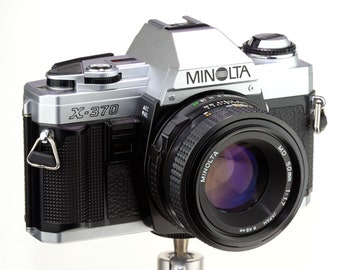 STUDENTS Minolta X-370 35mm SLR Camera & Minolta MD 50mm f/1.7 Mc Standard Prime Lens for Students Works Well