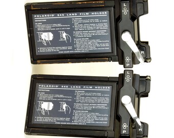2 Polaroid 545 Land Film Holder Unable to test SEeMS GoOD COsMETICALLY PReTTY NiCE!