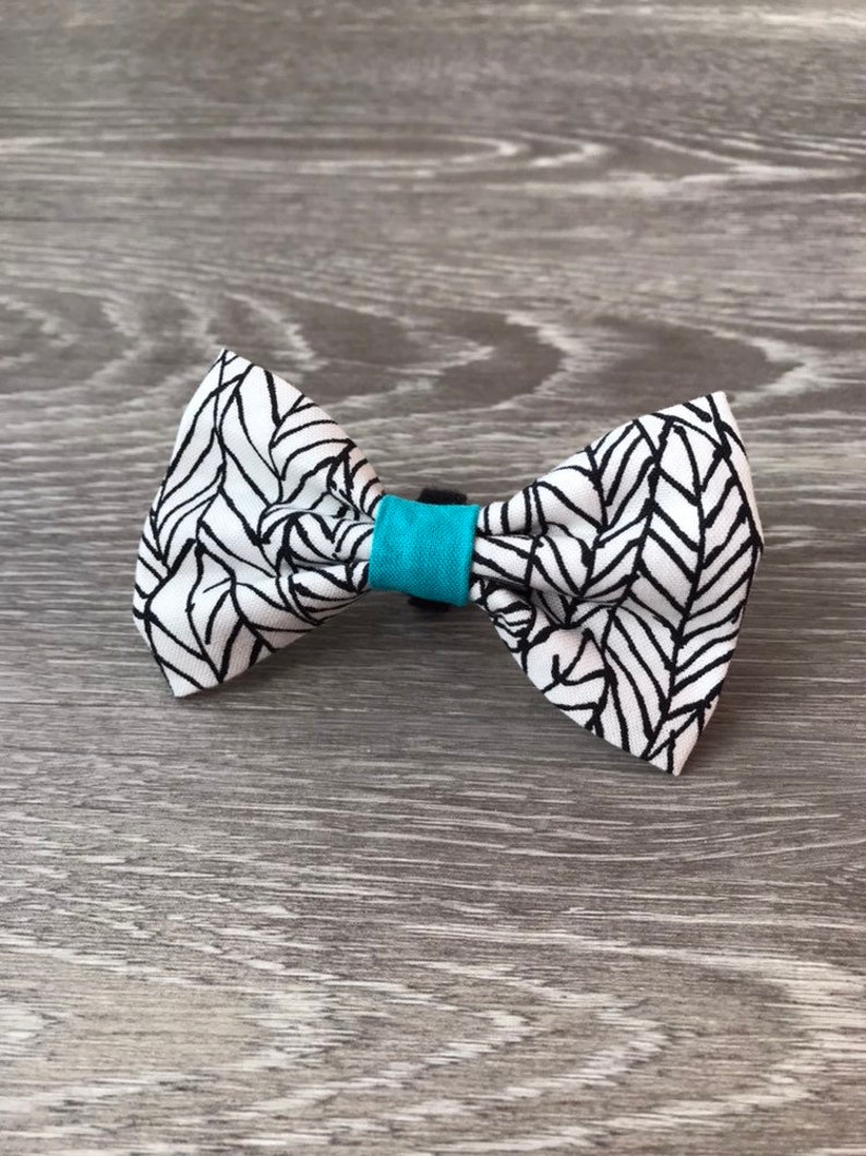 Turquoise Feather Forest Bow Tie