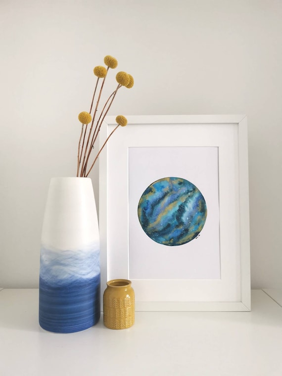Celestial art print, Galaxy print, Moon wall decor, Celestial fine art, Stars and Moon, Stars gallery, Stars painting, Night sky artwork.