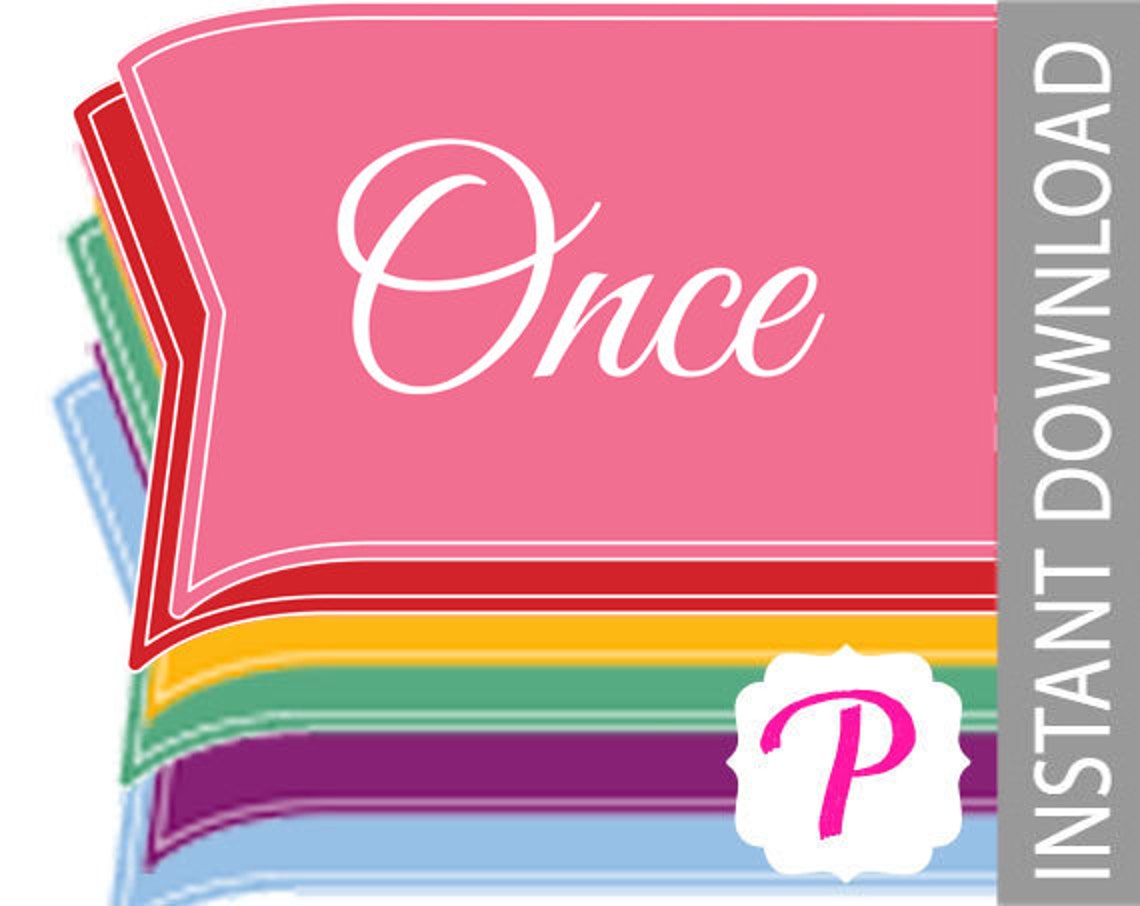 Once Upon A Time Printable Banners Birthday Party Fairytale Wedding ...