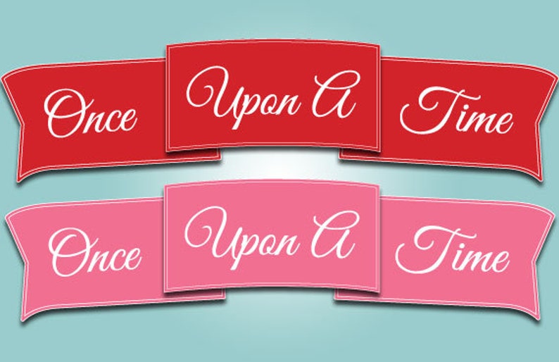 Once Upon A Time Printable Banners Birthday Party Fairytale Wedding