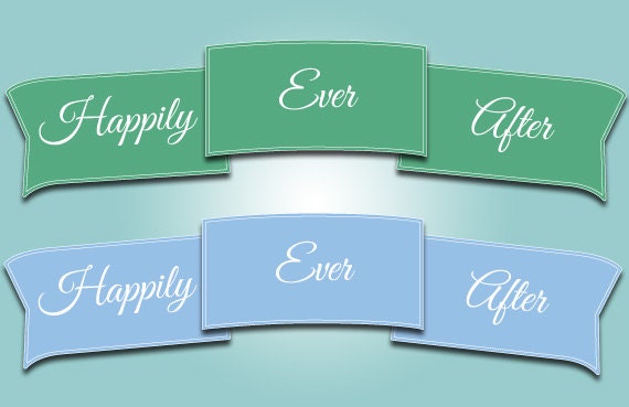 Happily Ever After Printable Banners Wedding Shower Fairytale ...