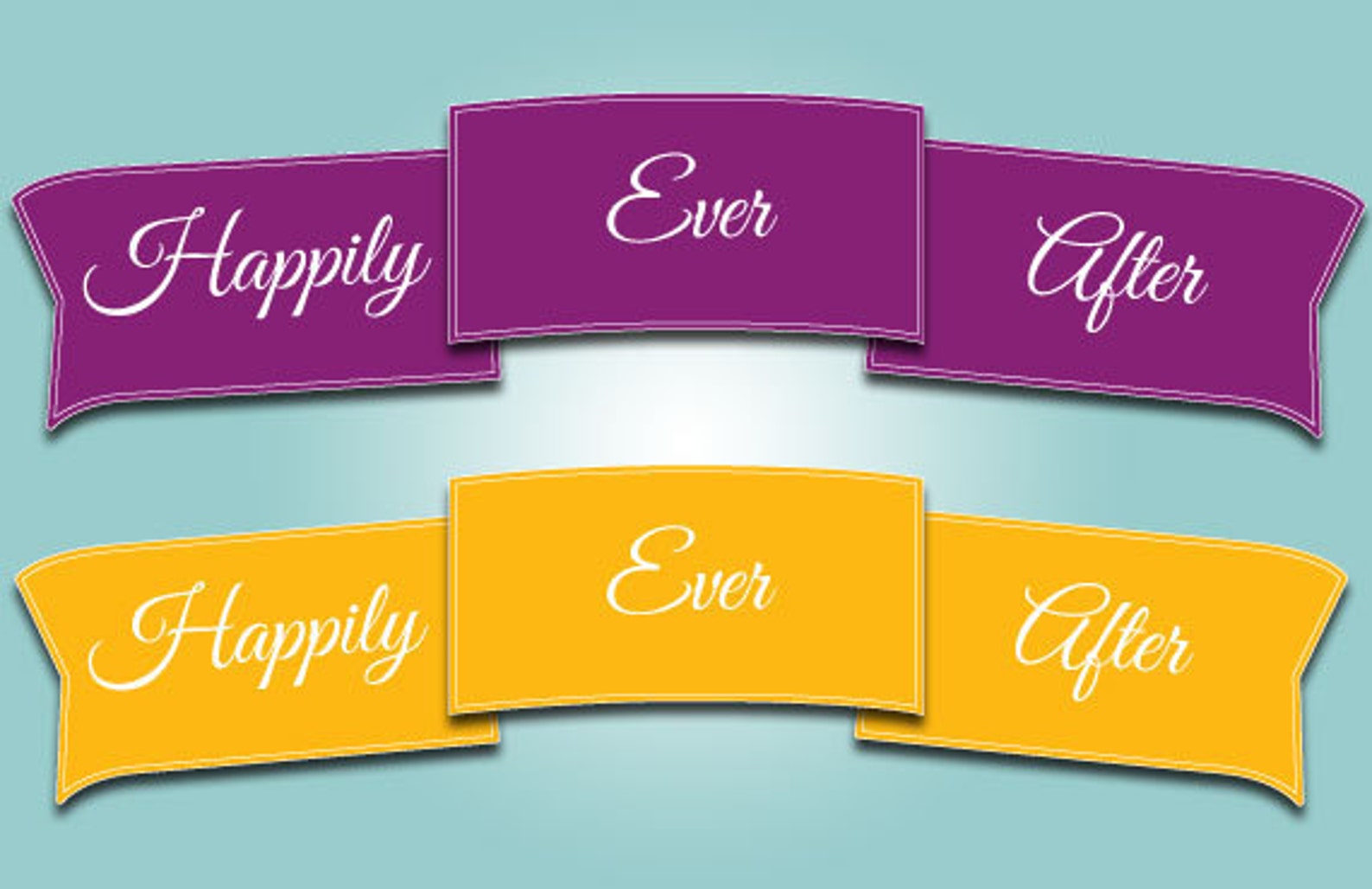 Happily Ever After Printable Banners Wedding Shower Fairytale ...
