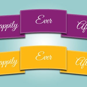Happily Ever After Printable Banners Wedding Shower Fairytale ...