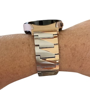 Samsung Galaxy Two Tone Stainless Steel 20MM Watchband: Matte & Gloss Finish