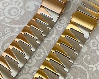 Cinturino Apple Watch Cinturino in acciaio bicolore 20MM-22MM 38/40/41MM 42/44/45/49MM Argento-Oro o Argento-Oro rosa Strumento di ridimensionamento di tutte le serie