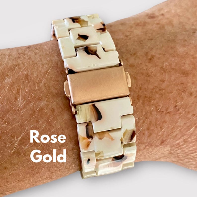 Resin 20MM Watchband Compatible With Google Pixel / Clasp & Adapter Color Options image 15