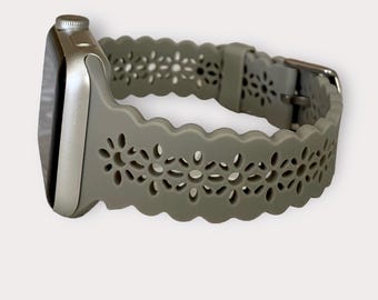 Spets Silikon Klockarmband För Apple Watch / Silver Spänne