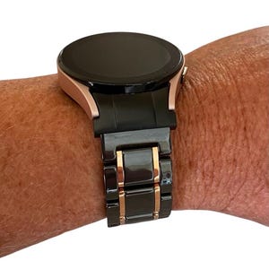 Samsung Galaxy Ceramic Watch Band: Black/Silver, Black/Gold, Black/Rose Gold - Resize Tool