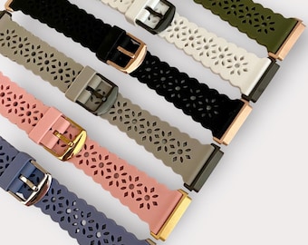 Fitbit Versa/Sense Diamond Lace Silicone Watch Band / 22MM Watch Strap