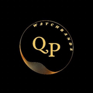 May include: Gold logo with the letters "QP" inside a circle with the text "WATCHBANDS" around the circle.