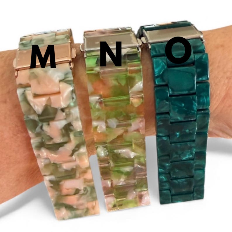 Resin 20MM Watchband Compatible With Google Pixel / Clasp & Adapter Color Options image 6