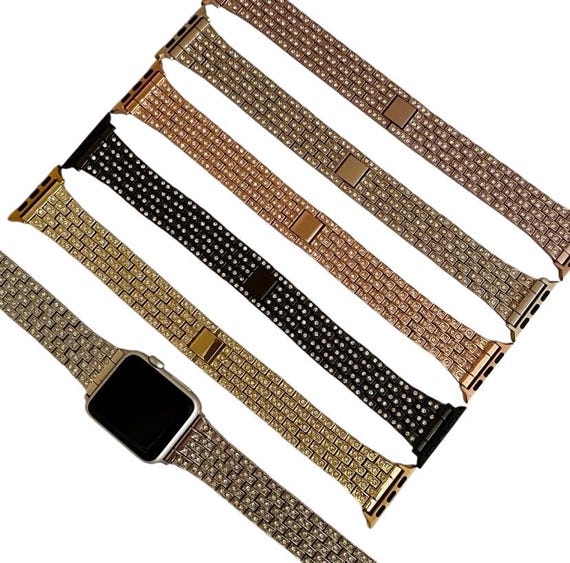 Rhinestone Watchband for Apple Watch / Silver-gold-black  display picture 2
