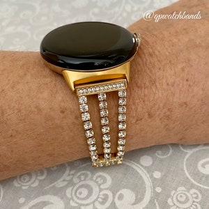 Google Pixel Watch Band: Rhinestone Bezel /Manual Resize