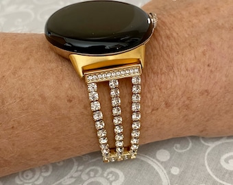 Rhinestone Bezel 20MM Watchband Compatible With Google Pixel Watch /Manual Resize