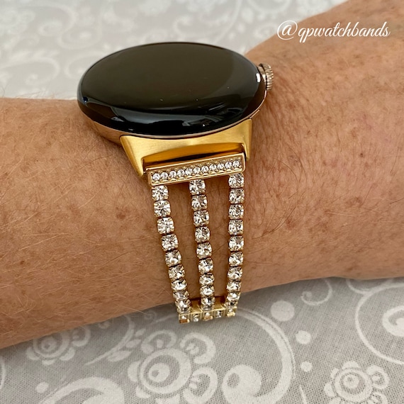Rhinestone Bezel 20MM Watchband Compatible With Google Pixel Watch /Manual Resize