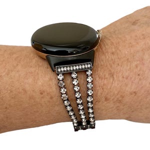 Rhinestone Bezel Bling 20MM Watchband Compatible with Google Pixel / Resize Tool