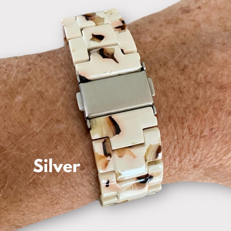 Resin 20MM Watchband Compatible With Google Pixel / Clasp & Adapter Color Options image 12