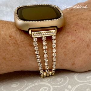 Fitbit Versa/Sense Rhinestone Watch Band: Bling Jewelry, Manual Resize