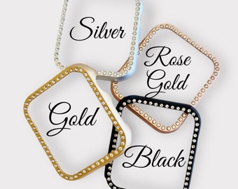 Apple Watch Case Aluminum Bezel Bling Silver, Gold, Black, Rose Gold 38 40 41 42 44 45 49MM Series 1-9 SE Ultra NO Screen Protection
