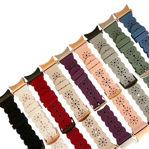 Samsung Galaxy  Lace Silicone Watchband Active 1&2 Galaxy 3(41MM)-4-5-5 Pro-6-7-Ultra-FE 20MM Silver-Gold-Black-Rose Gold Matching Hardware